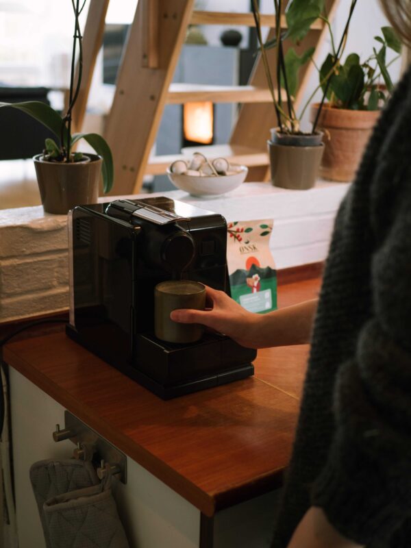 Kaffebrygning på maskine - bionedbrydelige kaffekapsler