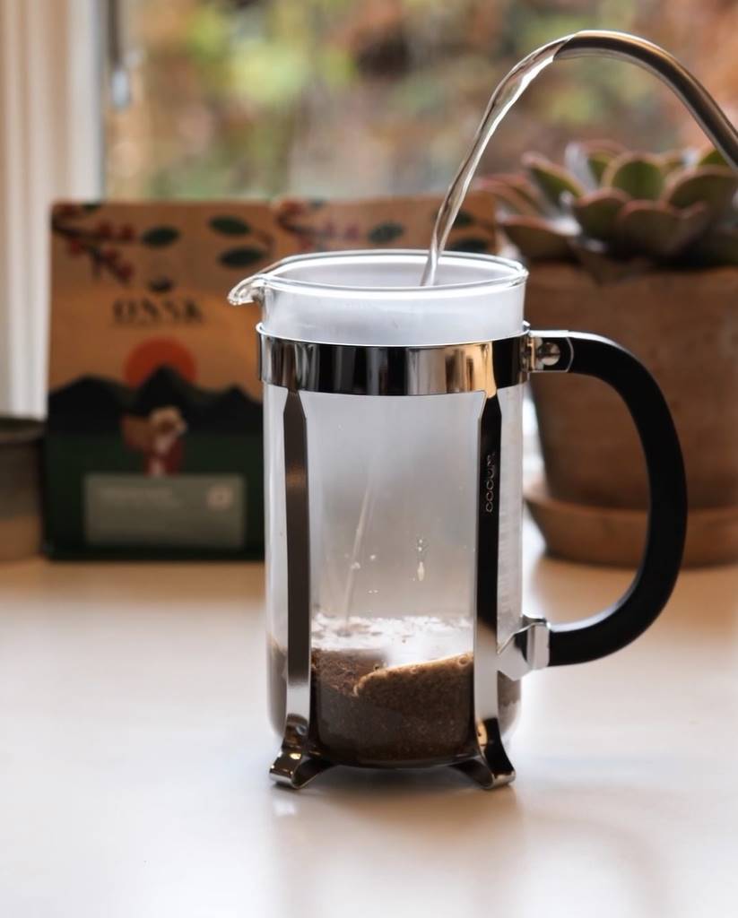Stempelkaffe bliver brygget